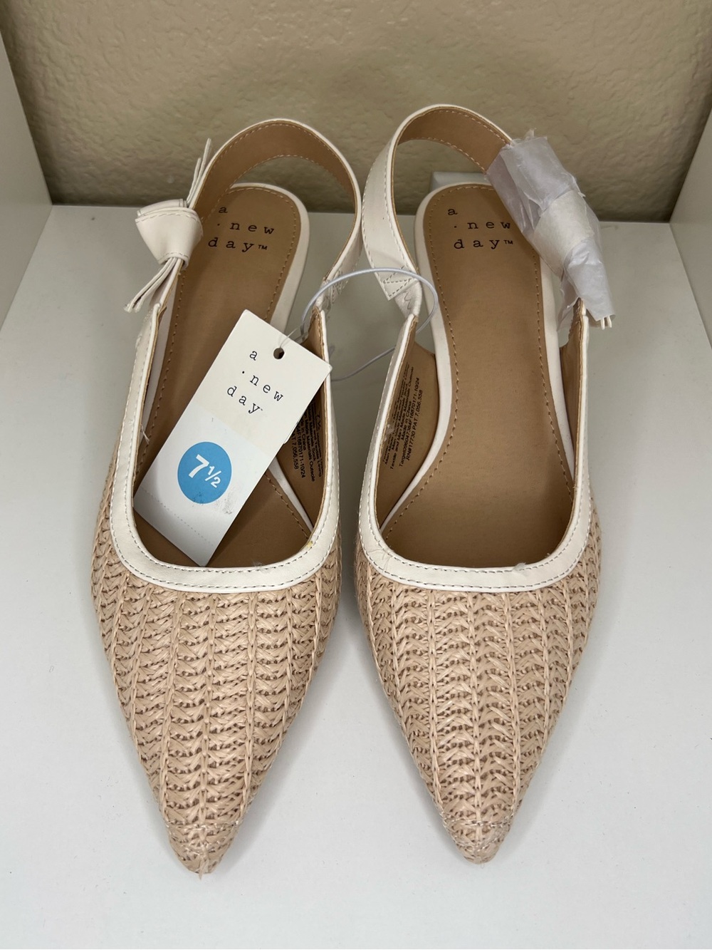 a new day Milan Raffia Slingback Heels - 7.5